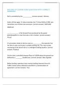 BUQ END OF COURSE EXAM QUESTIONS WITH CORRECT ANSWERS&excl;&excl;