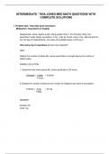INTERMEDIATE MATH &sol; TINA JONES MED MATH QUESTIONS AND ANSWERS