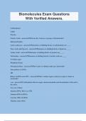 Biomolecules Exam Questions With Verified Answers&period;