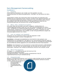 Samenvatting risicomanagement en Kam-management