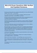 BUL3310 Exam Questions With Verified And Updated Solutions&period;