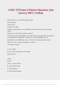 COSC 275 Exam 2 &lpar;Palmer&rpar; Questions And Answers 100&percnt; Verified&period;