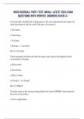 NFHS BASEBALL PART I TEST &lpar;WIAA&rpar; LATEST 2024 EXAM  QUESTIONS WITH VERIFIED ANSWERS RATED A&plus;