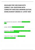 WILDLAND FIRE S190 EXAM WITH CORRECT 120&plus; QUESTIONS WITH CORRECTRY ANALYZED ANSWERS &lpar;ACTUAL EXAM&rpar; ALREADY GRADED A&plus; LATEST 2024       