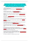 Final Exam BOC online Course Latest Update 2024-2025 Actual Exam 150 Questions and 100&percnt; Verified Correct Answers Guaranteed A&plus; 