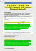 HESI Med Surg I&colon; Q-Bank Latest 2024&sol;2025 Questions with Complete Solutions &lpar;&plus;Rationale&rpar;