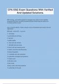 CFA ESG Exam Questions With Verified And Updated Solutions&period;