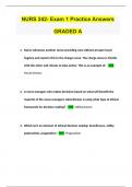 NURS 242 &ndash; Exam 1 Practice Answers &lpar;GRADED A&rpar; &vert; Nursing Study and Review Guide