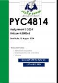 PYC4814 Assignment 3 &lpar;QUALITY ANSWERS&rpar; 2024