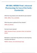NR 566 &vert; NR566 Final &vert; Advanced Pharmacology for Care of the Family - Chamberlain