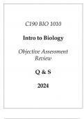 &lpar;WGU C190&rpar; BIO 1010 Intro to Biology Objective Assessment Review Q & S 2024&period;