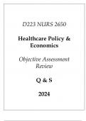 &lpar;WGU D223&rpar; NURS 2650 Healthcare Policy & Economics Objective Assessment Review Q & S