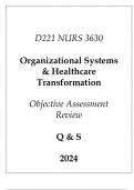 &lpar;WGU D221&rpar; NURS 3630 Organizational Systems & Healthcare Transformation Objective Assessment