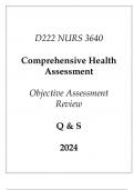 &lpar;WGU D222&rpar; NURS 3640 Comprehensive Health Assessment Objective Assessment Review Q & S