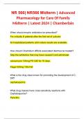 NR 566&vert; NR566 Midterm &vert; Advanced Pharmacology for Care Of Family Midterm &vert; Latest 2024 &vert; Chamberlain 