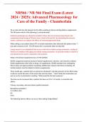 NR566 &sol; NR 566 Final Exam &lpar;Latest 2024 &sol; 2025&rpar;&colon; Advanced Pharmacology for Care of the Family - Chamberlain