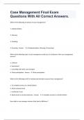Case Management Final Exam Questions With All Correct Answers&period;