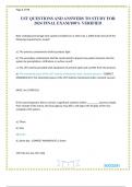 UST QUESTIONS AND ANSWERS TO STUDY FOR 2024 FINAL EXAM&sol;100&percnt; VERIFIED