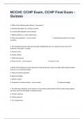 NCCHC CCHP Exam&comma; CCHP Final Exam - Quizzes Complete Questions And Actual Detailed Answers&period;