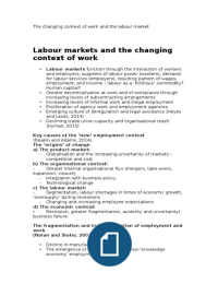 Labour markets and the changing context of work