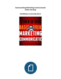 Marketing Communicatie, Esther de Berg