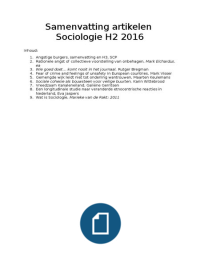 Sociologie H2 samenvatting artikelen