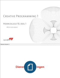 Creative Programming Hoorcollege 10 - 1