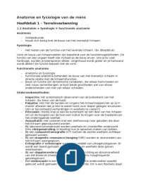 anatomie en fysiologie van de mens