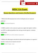 MSSC CLA TEST &lpar;2024 &sol; 2025&rpar; Expected Questions and Answers  &lpar;Verified Answers&rpar;