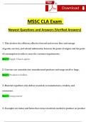 MSSC CLA TEST Expected Questions and Answers &lpar;2024 &sol; 2025&rpar; &lpar;Verified Answers&rpar;