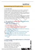 Summarising and Paraphrasing