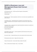NASCLA Business Law and Management Exam And Correct Answers&period;