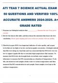 ATI TEAS 7 MATH&comma; ENGLISH& LANGUAGE USAGE AND SCIENCE ANATOMY &PSYCHOLOGY  EXAM QUESTIONS AND ANSWERS &sol;A&plus; GRADE