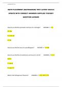 MATH PLACEMENT BUNDLE EXAM 100&percnt; VERIFIED&excl;&excl;&excl;