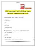 WGU Educational Psych D094 Exam Practice Questions and Answers &lpar;100&percnt; Pass&rpar;