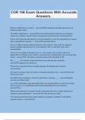 COR 106 Exam Questions With Accurate Answers&period;