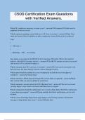 CSOD Certification Exam Questions with Verified Answers&period;