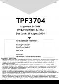 TPF3704 Assignment 50 &lpar;ANSWERS&rpar; 2025 - DISTINCTION GUARANTEED