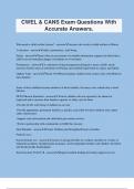 CWEL & CANS Exam Questions With Accurate Answers&period;