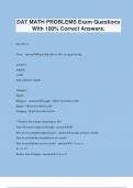 DAT MATH PROBLEMS Exam Questions With 100&percnt; Correct Answers&period;