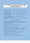 DAT Math Test Exam Questions With Verified Answers&period;