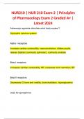 BUNDLE for NUR210 | NUR 210 Exam 2 | Principles of Pharmacology Exam 2 Study Guide Graded A+ | Latest 2024