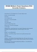 DH206 Midterm Exam Questions With Accurate Answers&period;