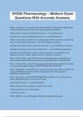 DH206 Pharmacology &ndash; Midterm Exam Questions With Accurate Answers&period;