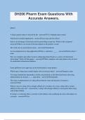 DH206 Pharm Exam Questions With Accurate Answers&period;