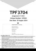 TPF3704 Assignment 51 &lpar;ANSWERS&rpar; 2025 - DISTINCTION GUARANTEED