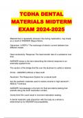 TCDHA DENTAL MATERIALS MIDTERM EXAM 
