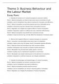 Essay Plans A-level Economics Edexcel A -  Unit 3 - Business behaviour and the labour market - From an A&ast; Student 