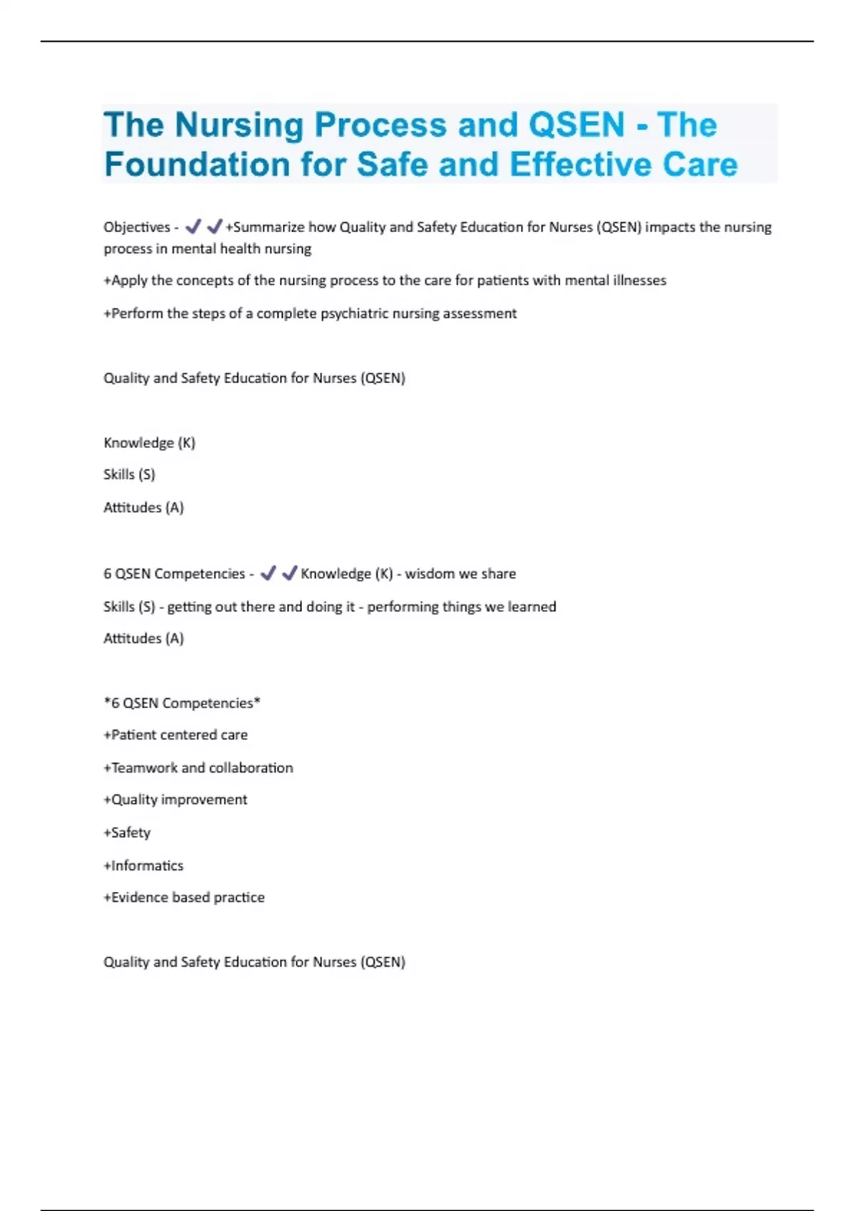 The Nursing Process and QSEN - The Foundation for Safe and Effective ...