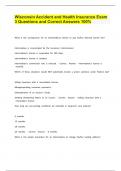 Wisconsin Accident and Health Insurance Exam 3 Questions and Correct Answers 100&percnt;